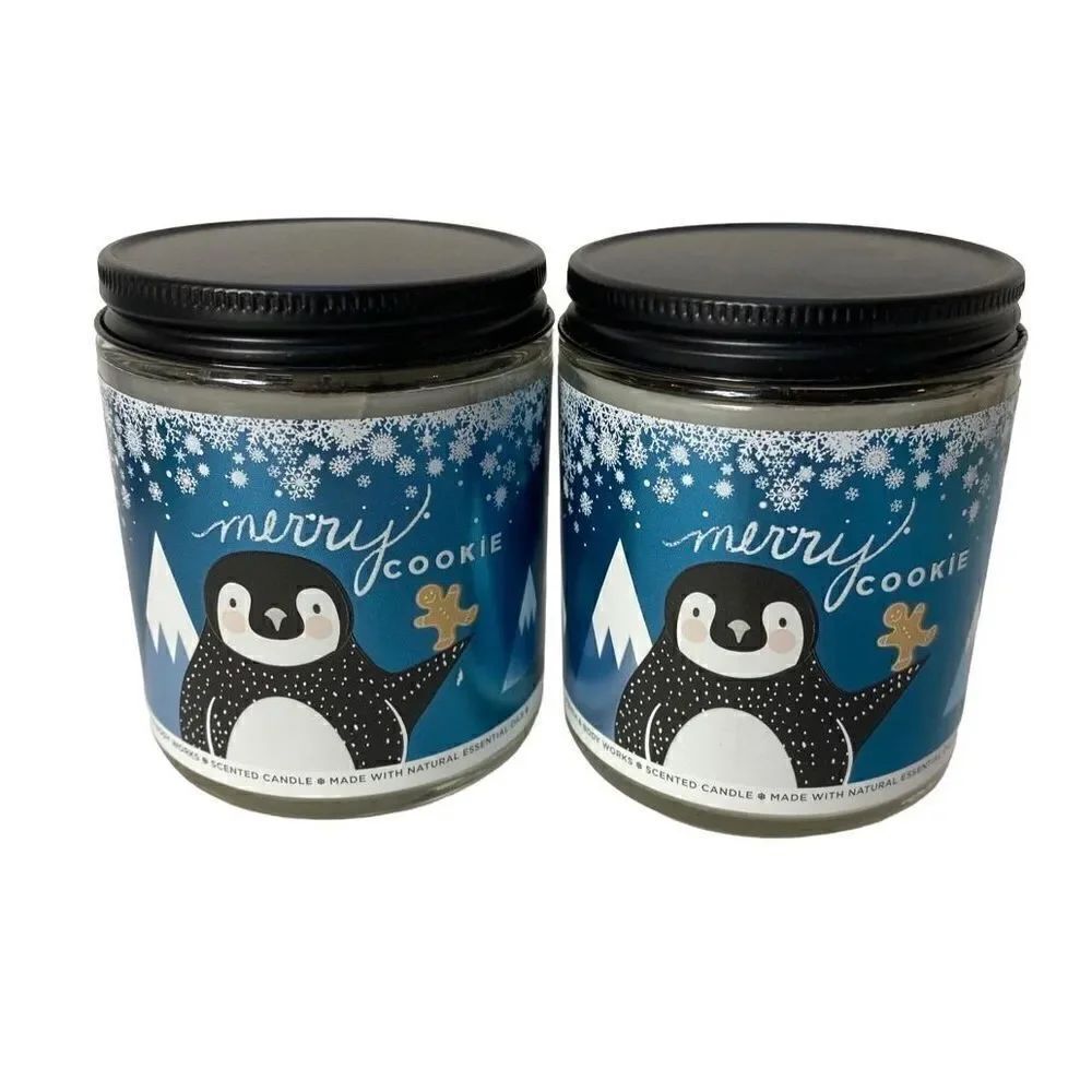 Bath and Body Works 2 Single Wick Candles - MERRY COOKIE